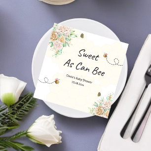 Zoet als kan worden hommel bijen baby shower serve servet