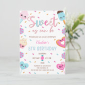 Zoet als kan worden Snoep Cupcake Donut Verjaardag Kaart (Staand voorkant)