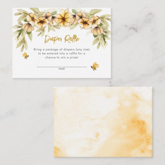 Zoet als kan zijn Baby shower luier Raffle Informatiekaartje (Voorkant / Achterkant)