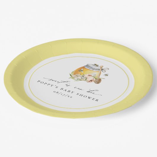 Zoet als kan zijn Baby shower papier Bord (Gekanteld)