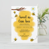 Zoet als kan zijn Bumble Bee Baby shower Kaart (Staand voorkant)