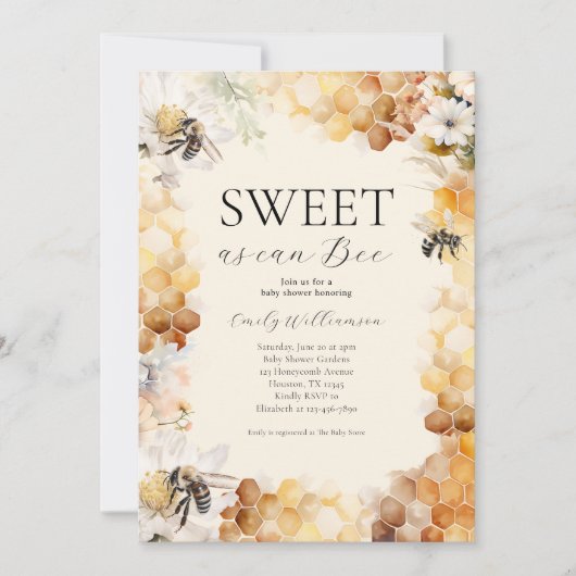 Zoet als kan zijn Genderneutraal Baby shower Kaart (Voorkant)