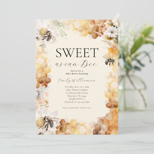 Zoet als kan zijn Genderneutraal Baby shower Kaart (Staand voorkant)