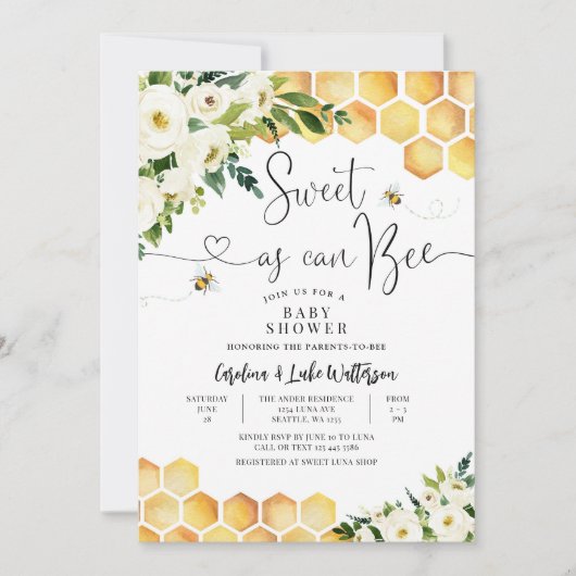 Zoet als kan zijn Genderneutraal Baby shower Kaart (Voorkant)