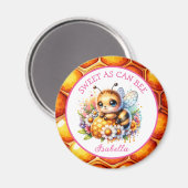 Zoet als kan zijn | Honingbij en bloemen Magneet (Voorkant / Achterkant)