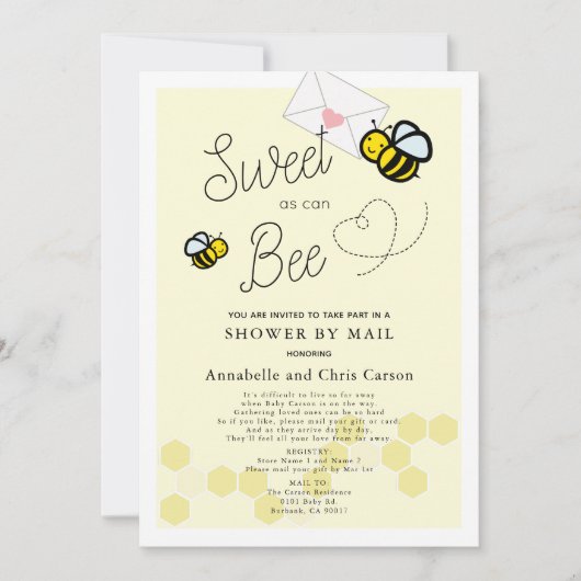 Zoet als kan zijn Lichtgeel Baby shower per post Kaart (Voorkant)