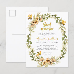 Zoet als kan zijn Waterverf Baby shower Uitnodiging Briefkaart