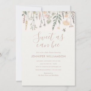 Zoet als kan zijn Wildflower Baby shower Kaart