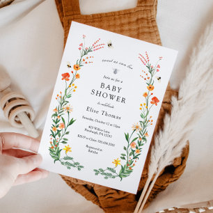 Zoet als kan zijn Wildflower Garden Baby shower Kaart