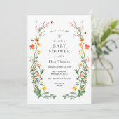 Zoet als kan zijn Wildflower Garden Baby shower Kaart (Staand voorkant)