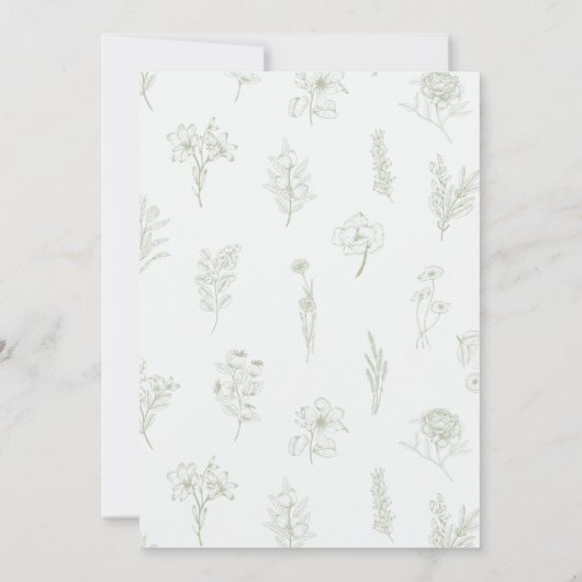 Zoet als kan zijn Wildflower Garden Baby shower Kaart (Achterkant)