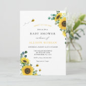 Zoet als kan zijn zonnebloem Baby shower Kaart (Staand voorkant)