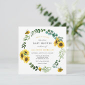 Zoet als kan zijn zonnebloem Baby shower Kaart (Staand voorkant)