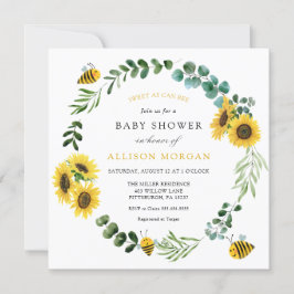 Zoet als kan zijn zonnebloem Baby shower Kaart