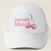Zoet als kersen Roze Waterverf Trucker Pet (Voorkant)