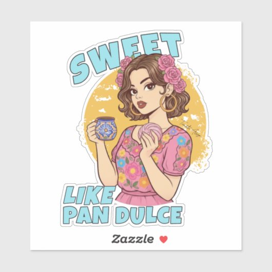 Zoet als Pan Dulce Conchas & Cafecito Sticker (Vel)
