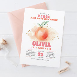 Zoet als Peach Birthday-uitnodigingen Kaart