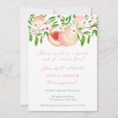 Zoet als Peach en zo leuk 1st Birthday Party Kaart (Voorkant)