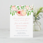 Zoet als Peach en zo leuk 1st Birthday Party Kaart (Staand voorkant)