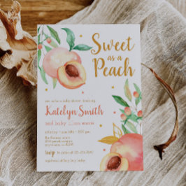 Zoet als Peach Greenery Baby shower Kaart