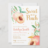 Zoet als Peach Greenery Baby shower Kaart (Voorkant)