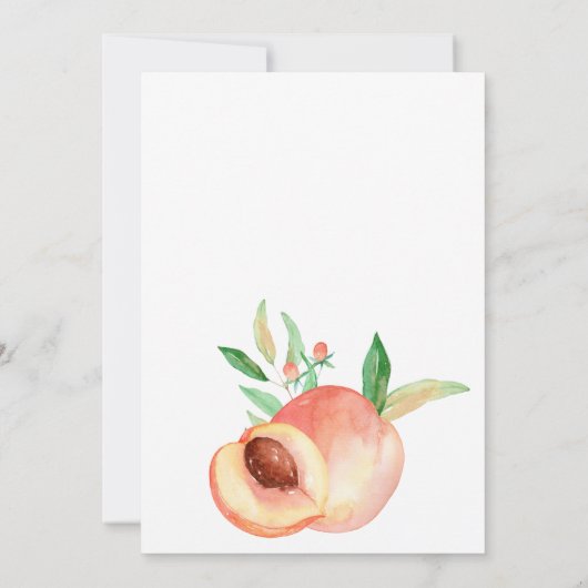 Zoet als Peach Greenery Baby shower Kaart (Achterkant)