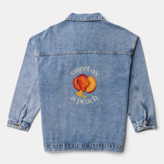 Zoet als Peach Ripe Georgia Peaches Fruit Denim Jacket (Achterkant)