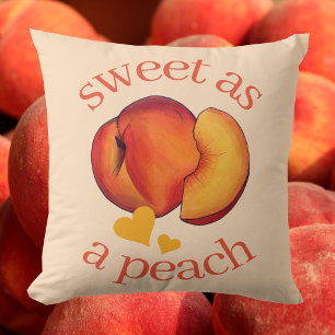 Zoet als Peach Ripe Georgia Peaches Fruit Kussen
