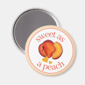 Zoet als Peach Ripe Georgia Peaches Fruit Magneet (Voorkant / Achterkant)