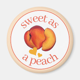 Zoet als Peach Ripe Georgia Peaches Fruit Magneet