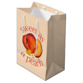 Zoet als Peach Ripe Georgia Peaches Fruit Medium Cadeauzakje (Voorkant Gekanteld)