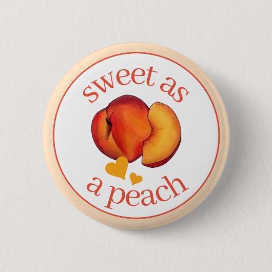 Zoet als Peach Ripe Georgia Peaches Fruit Ronde Button 5,7 Cm (Voorkant)