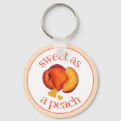 Zoet als Peach Ripe Georgia Peaches Fruit Sleutelhanger (Voorkant)