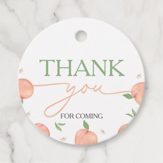 Zoet als perzik verjaardag bedankjes labels (Voorkant)