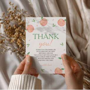 Zoet als perzik verjaardag bedankkaart