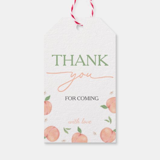 Zoet als perzik verjaardag cadeaulabel (Achterkant)