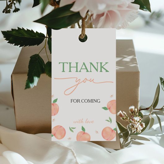 Zoet als perzik verjaardag cadeaulabel