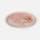 Zoet als perzikBord - Gingham (P) Papieren Bordje (Gekanteld)