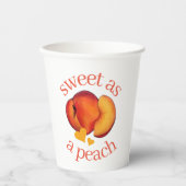 Zoet als perziken 16 Zestiende Verjaardag Papieren Bekers (Voorkant)