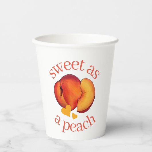 Zoet als perziken 16 Zestiende Verjaardag Papieren Bekers (Voorkant)