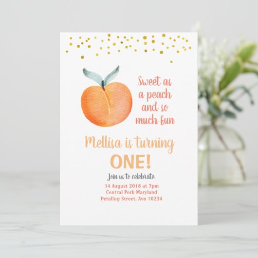 Zoet als perzikgoud kaart (Staand voorkant)