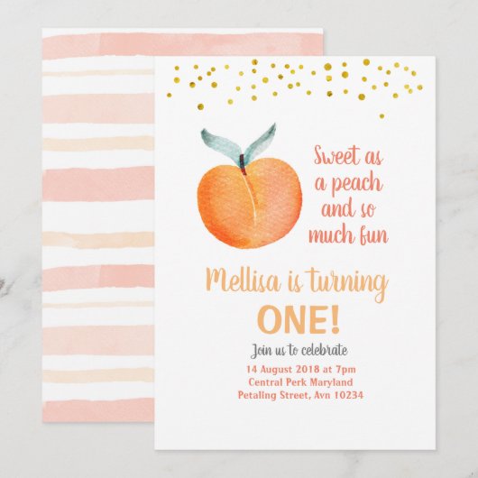 Zoet als perzikgoud kaart (Voorkant / Achterkant)