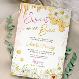 Zoet als roze bumblebee Baby shower Kaart