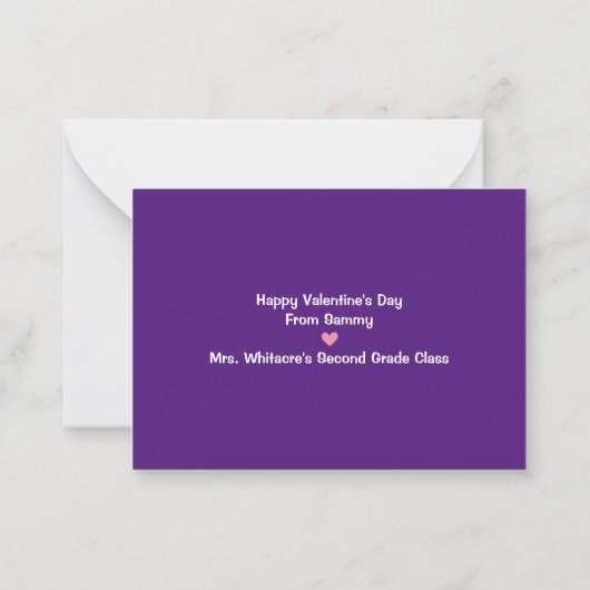 Zoet als Snoep Classroom Valentijnsdag Note Kaart Notitiekaartje (Achterkant)