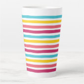 Zoet als Snoep! Gestreept Snoep! Leuke kleurrijke Latte Mok (Voorkant)