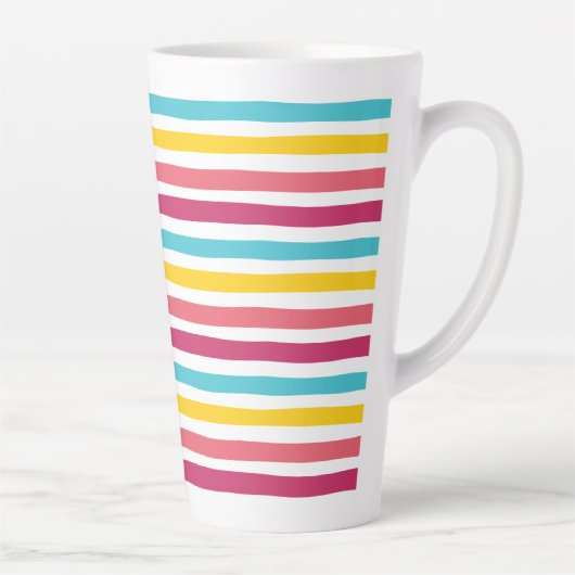 Zoet als Snoep! Gestreept Snoep! Leuke kleurrijke Latte Mok (Rechts)