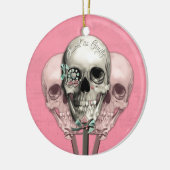 Zoet als Snoep Lollipopskulls in roze. Keramisch Ornament (Links)
