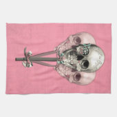 Zoet als Snoep Lollipopskulls in roze. Theedoek (Horizontaal)