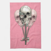 Zoet als Snoep Lollipopskulls in roze. Theedoek (Verticaal)