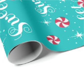 Zoet als Snoep pepermunt & Blauwgroen elke gelegen Cadeaupapier (Rol Hoek)